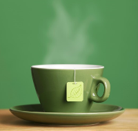 Tea in green cup